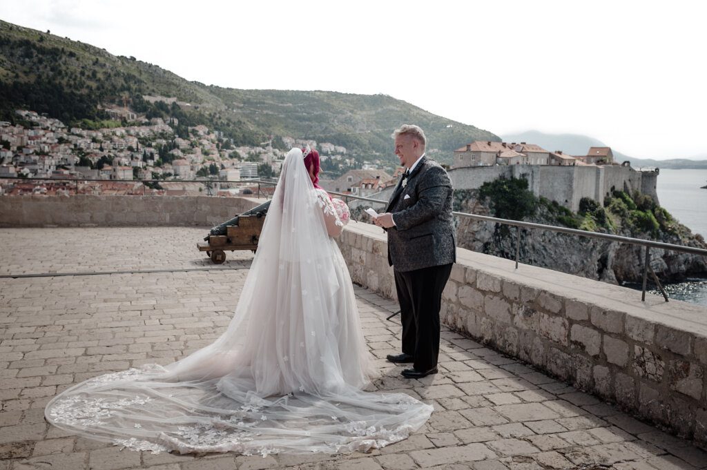 elopement couple at fort Lovrijenac